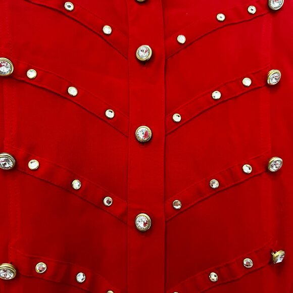 Vintage 1980s La Costa Spa Rhinestone Jumpsuit – Size 8 – Holiday Glam Statement - Picture 4 of 11